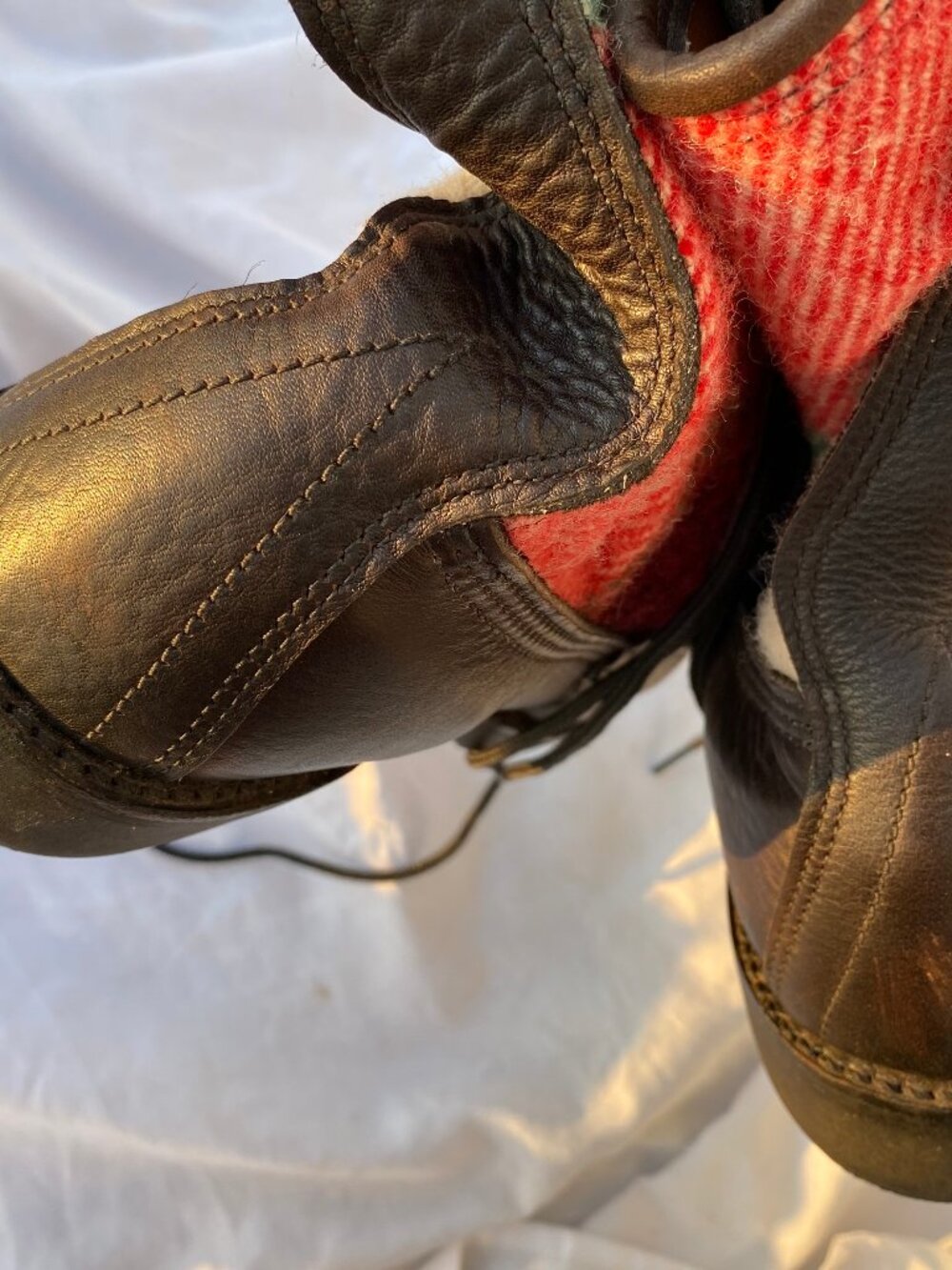 Yuketen Maine Guide Plaid Blanket Custom Leather Boots Size 9 D Made in USA - Picture 5 of 5
